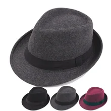 Новая мода для мужчин Fedoras Женская мода джаз шляпа на зиму осень черная Шерстяная Смесь Женская кепка Уличная Повседневная шляпа Горячая Распродажа