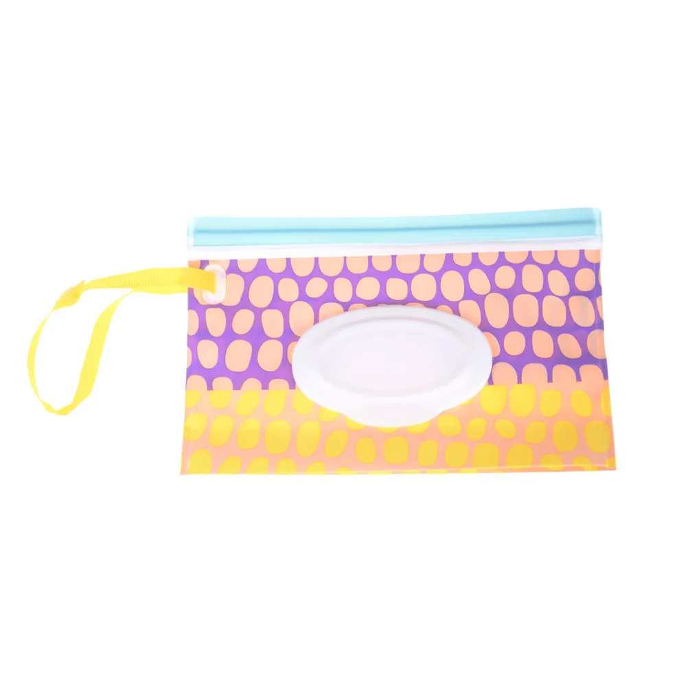 

Eco-friendly Wipes Carrying Case Wet Wipes Bag Clamshell Cosmetic Pouch Clutch and Clean Easy-carry Snap-strap Wipes Container