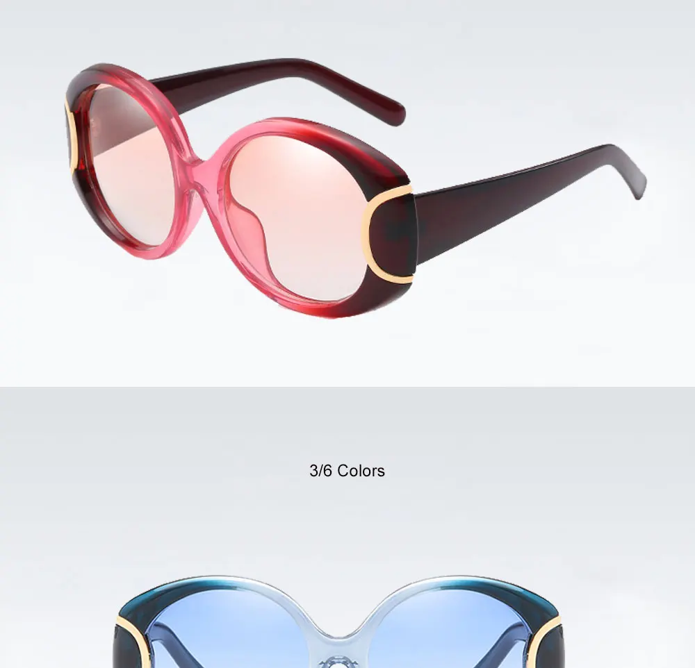 VEGA Eyewear Fashion Oval Sunglasses Women for Big Face Ladies Oversized Glasses with  ( (6)