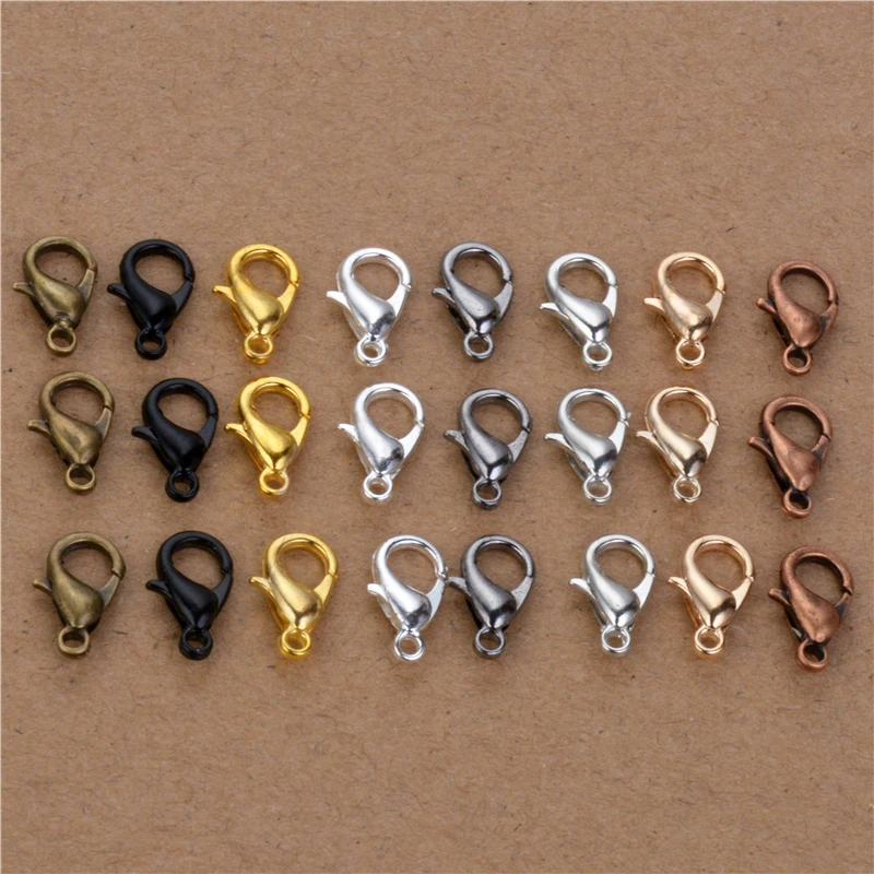 Застежки карабины для ожерелья 50 шт./лот 10 12 мм 8 цветов|parrot clasps|lobster clasplobster clasp hooks |