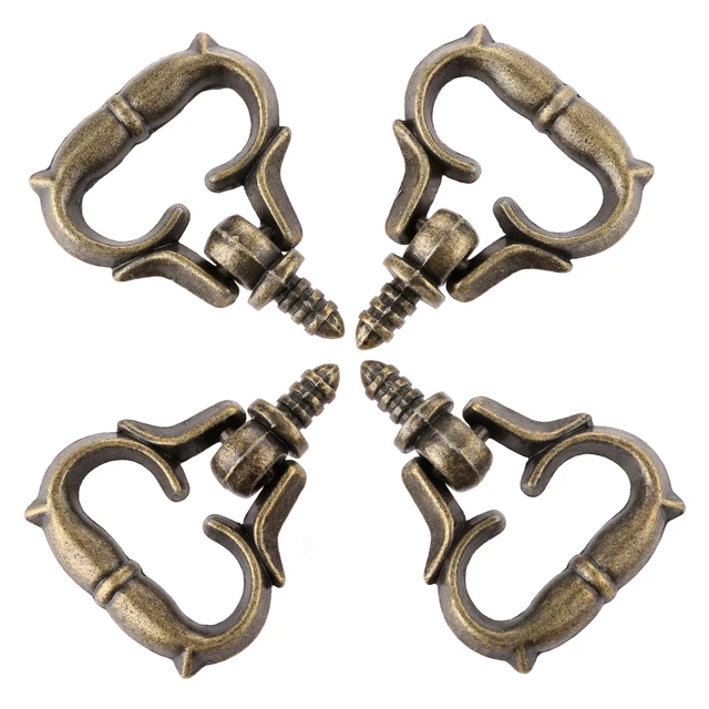 DRELD 4Pcs Antique Furniture Handle Vintage Drawer Cabinet Knobs And DRELD 4Pcs Antique Furniture Handle Vintage Drawer Cabinet Knobs and Handles Mini Jewelry Box Chest Case - DRELD 4Pcs Antique Furniture Handle Vintage Drawer Cabinet Knobs And