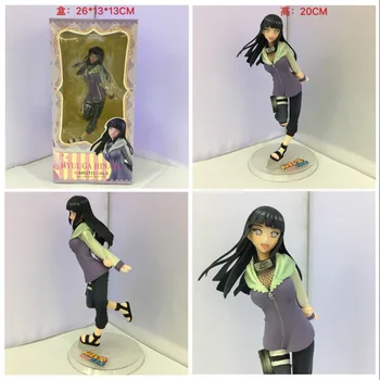 

20cm Instock Naruto Uzumaki Naruto Hyuuga Hinata Keychain Action Figures Anime PVC brinquedos Collection Model toys