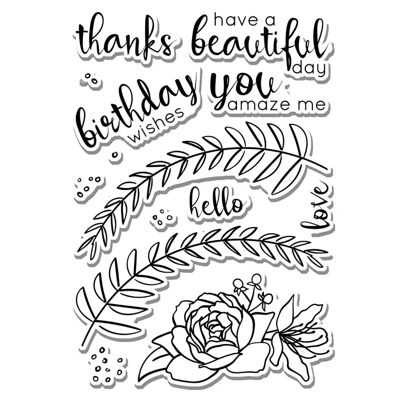 

YaMinSanNiO Floral Flower Leaves Clear Stamps and Metal Cutting Dies Scrapbooking for 2019 New Craft Dies Set Embossing Stencils