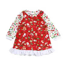 Pudcoco/одежда для малышей; платье с длинными рукавами для новорожденных; Рождественский подарок; одежда для маленьких девочек; г.; Рождественская Одежда для младенцев