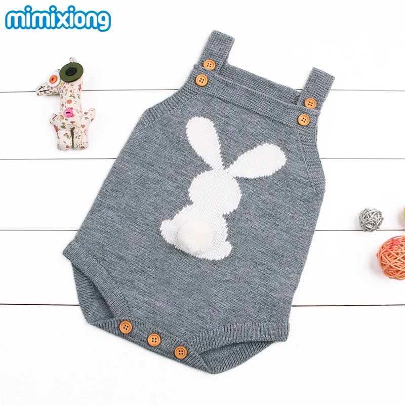 

Children's Winter Rompers Cute Rabbit Knit Baby Girls Sleevless Sunsuit Outfit Clothes Toddler Newborn One-Pieces Jumpsuit 0-24M