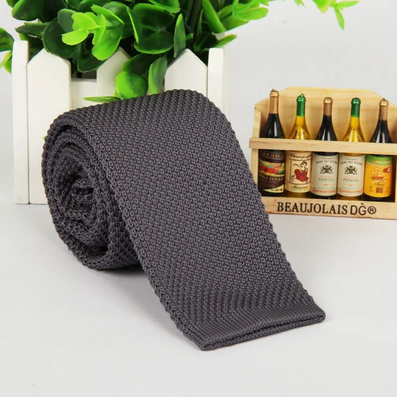 2014 new Dark gray tie knitted 5.5 cm necktie narrow slim knitting