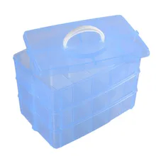 3-capas Desmontable de Almacenamiento de Escritorio DIY Caja de Almacenamiento de Plástico Transparente Caja de Maquillaje Caso Contenedor De Arte Para Juguetes Anillos Joyería