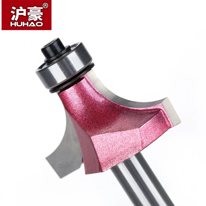 HUHAO 1pc Shank 8mm Radius Round Cove Box Bit CNC Round Nose Carbide Router Bits With Bearing For W