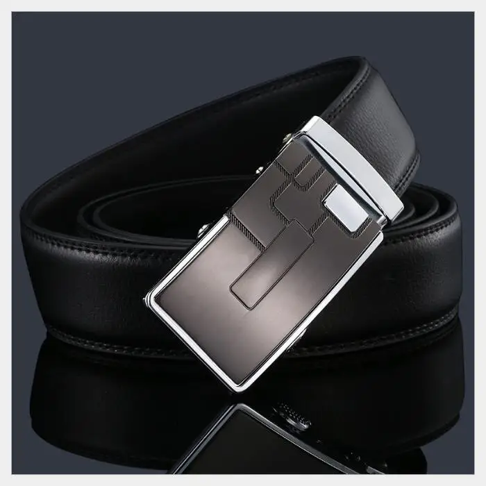 Модные Бизнес мужские ремни высокого качества кожа 130 140 длинный пояс mensoft черные Автоматическая пряжка beltfree - Цвет: 010