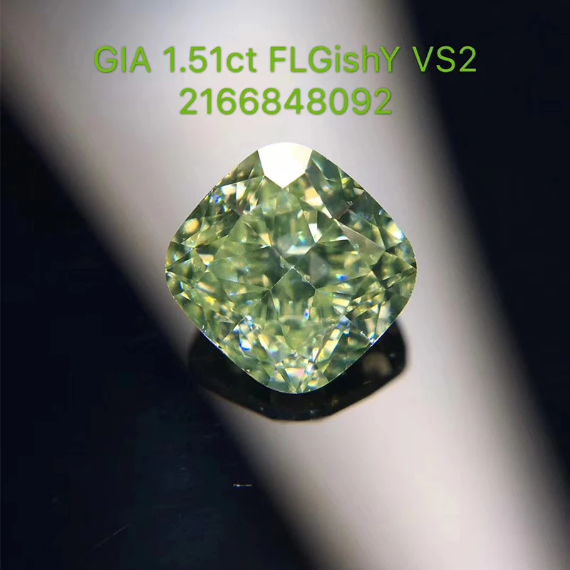 ANI ЮВЕЛИРНЫЙ зеленый бриллиант сертификат GIA VS2 модный светильник зеленовато