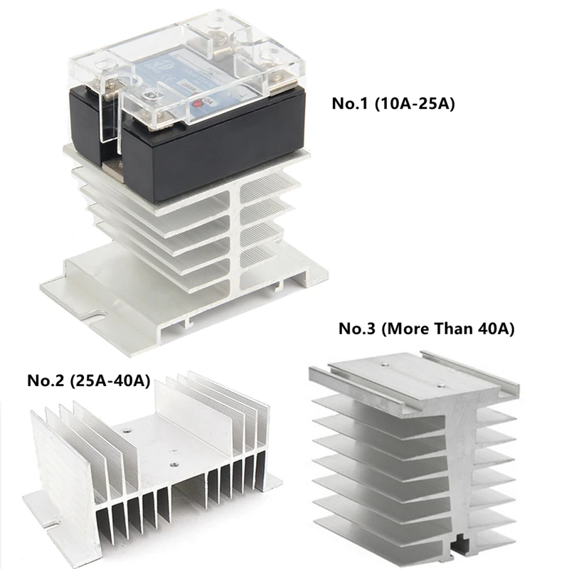 

Single Phase Solid State Relay SSR Aluminum Heat Sink Dissipation Radiator Newest Suitable for 10A-25A-40A relay