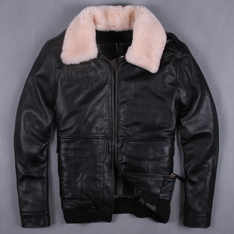 genuine leather high quality US Air Force pilot G1 leather jacket lamb ...