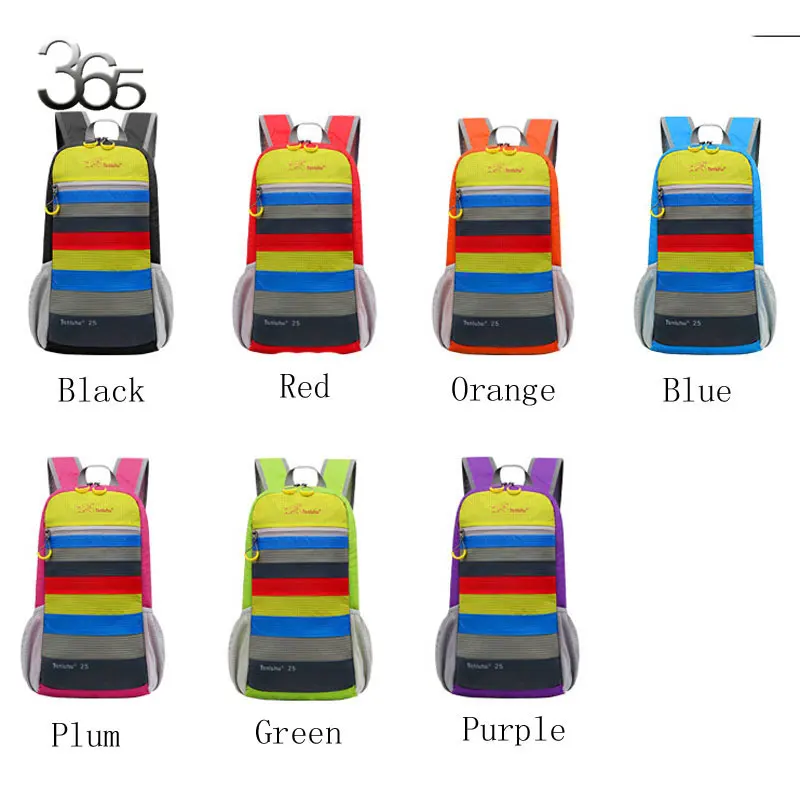 

Free Ship 25L Super Light Hit Color Colorful Stripes Nice Shoulder Fold Folding Over Backpack