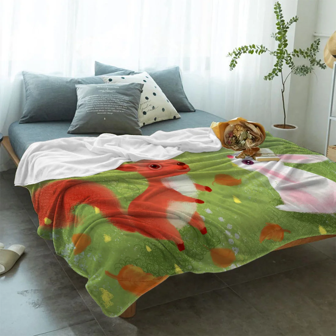 Little Cute Animal Soft Fleece Throw Blanket Fleece Super Warm Soft