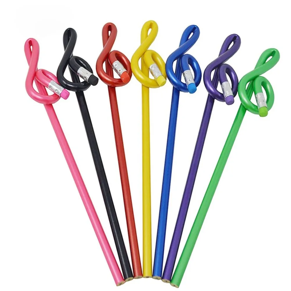 

7pcs Cartoon Musical Note Shape Pencil Set Writing Drawing Sketch Painting Non-toxic Pencils For School Students Stationery