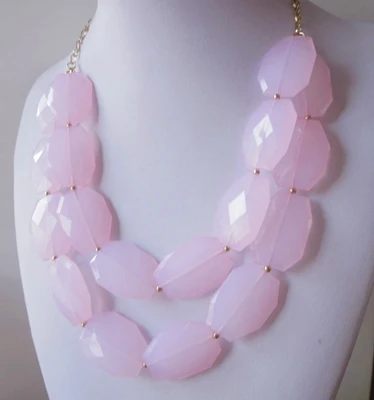 10 цветов ожерелье, Двухслойное ожерелье - Окраска металла: light pink