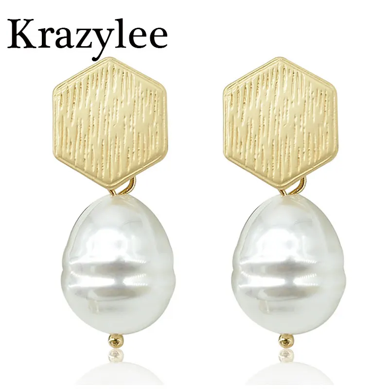 

Krazylee Frshwater Pearl Earrings For Women Silver Pin Gold Color Plated Water Drop Earrings high quality New Summer Style E787