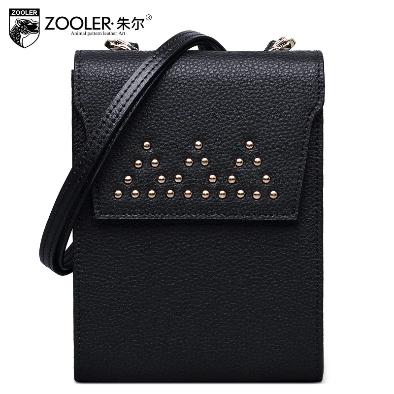 

ZOOLER Mini Clutch Female Mobile Phone Bag 2017 New Ladies Hand Bags Fashion Trend Rivet Crossbody Borse Tracolla Donna