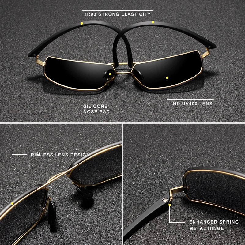 Goedkoop Kingseven Brand Design UV400 Zonnebril Gradiënt Mannen Vrouwen Rijden Mannelijke Vierkante Zonnebril Rvs Eyewear Óculos Gafas