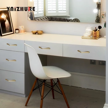 Zinc Alloy Gray Gold Cabinet Handles Drawer Knobs Kitchen Cupboard Door Pulls Fashion Furniture Handle Cabinet Hardware