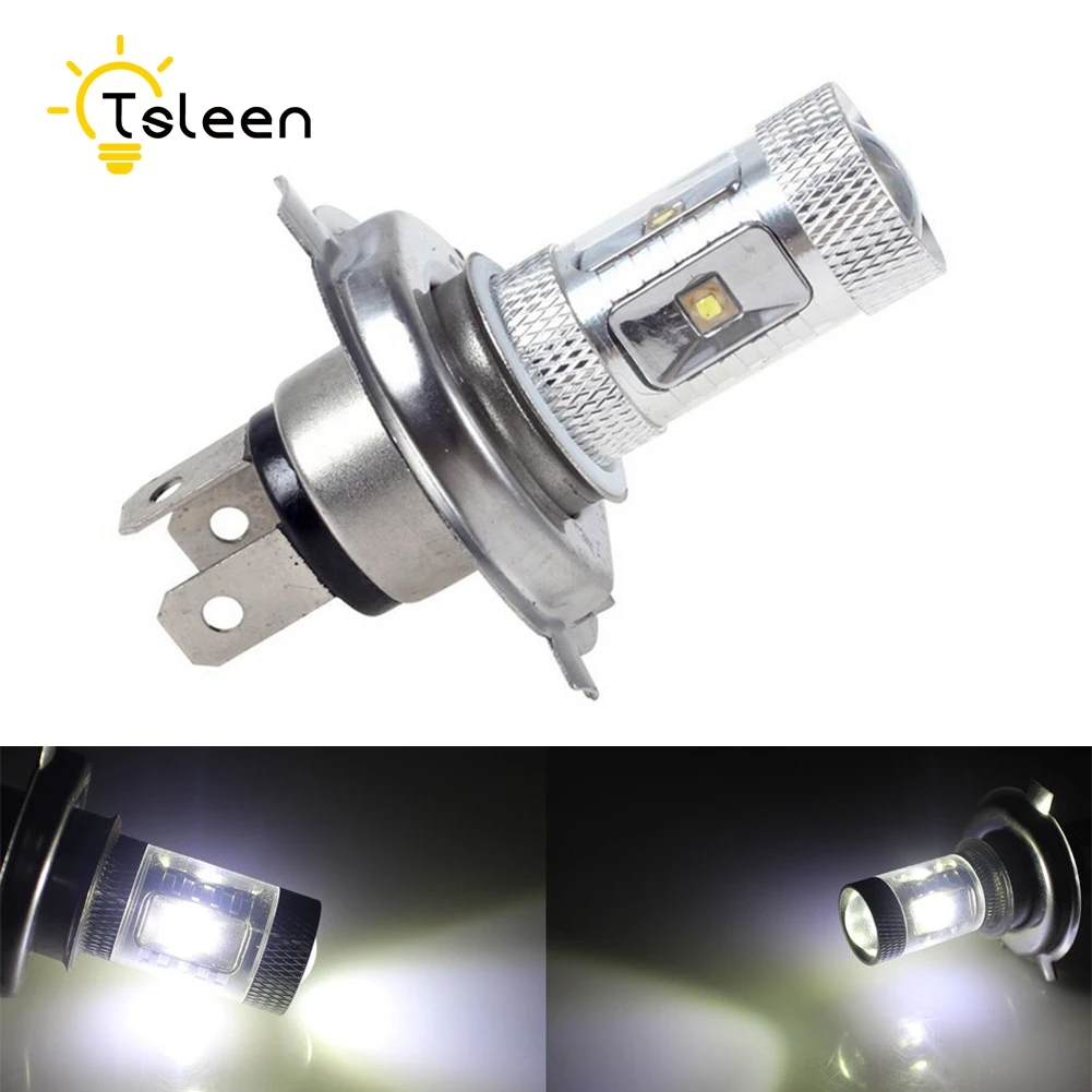 

TSLEEN 2/4/8Pcs H4 Cree Chip LED Lamp Fog DRL Rear Xenon Lamp Replace Driving Car 12V Head Light Bulb 6000K White High Low Beam