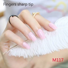 2017 24pcs Explosion models fashion Long section Square head candy false nails decoration Tender pink M 117