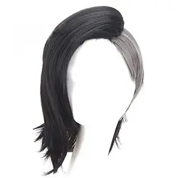 Ута черный микс серый косплэй парик короткие лохматый слоистых Токио вурдалак боковой пробор натуральный волнистый синтетический парик