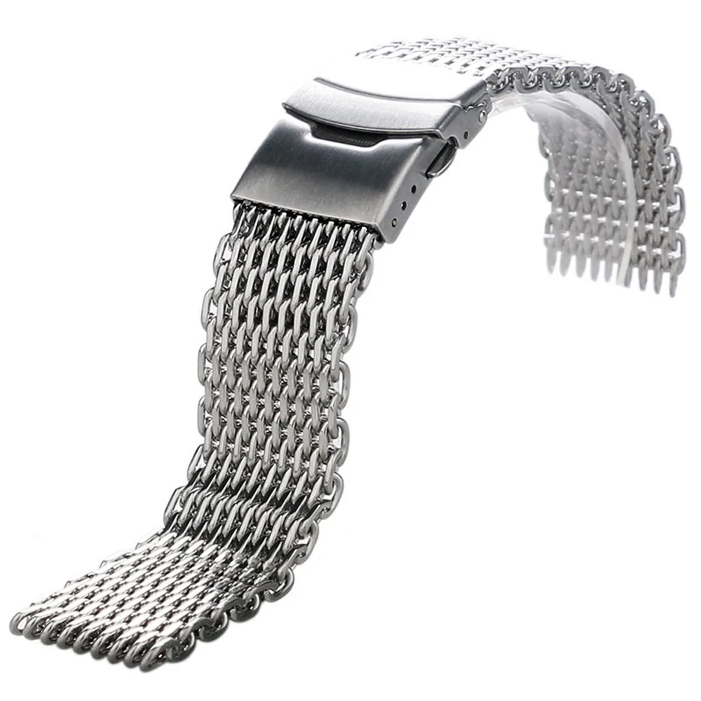 18 мм 20 мм 22 мм 24 мм Нержавеющая сталь сетка наручные часы ремешок модные серебряные часы ремешок Высокое качество