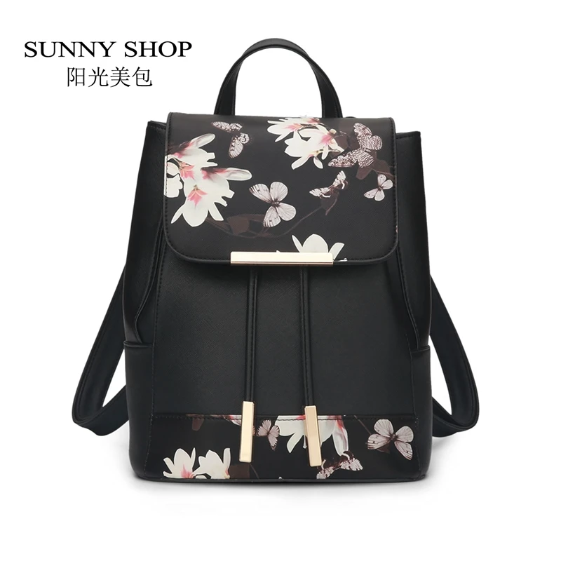 SUNNY SHOP New Flower font b Women b font Drawstring font b Backpack b font Fashion