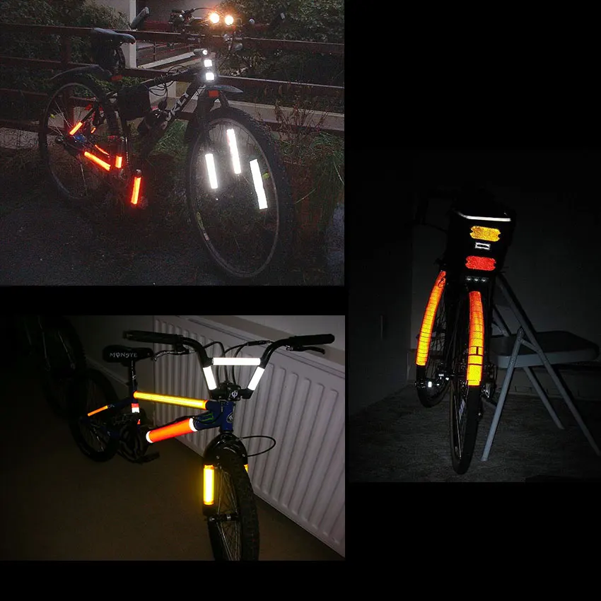 Аксессуары для велосипеда 5 см x 3 м светоотражающие наклейки для велосипеда клейкая лента для безопасности велосипеда белые красные желтые светоотражающие наклейки для велосипеда
