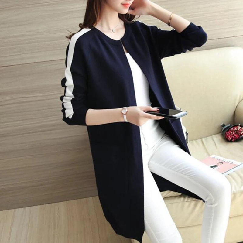 

New 2018 Ladies fashion sweater coat women cardigan Korea edition long knitting girs's cardigan female gilet femme manche longue