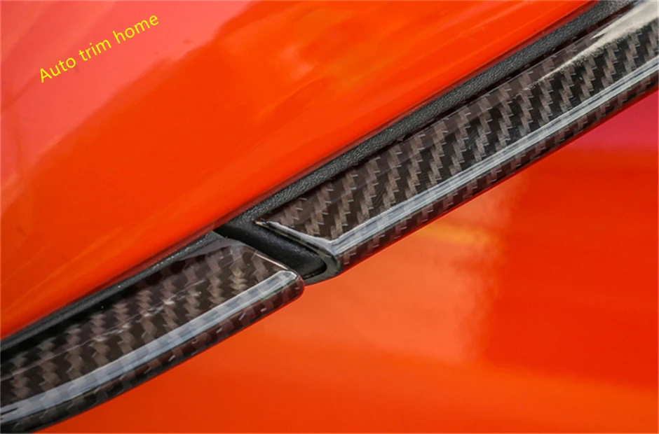 Carbon Fiber Style For Ford Mustang 2015 2016 2017 ABS Door Mirror Protection Strip Streamer Molding