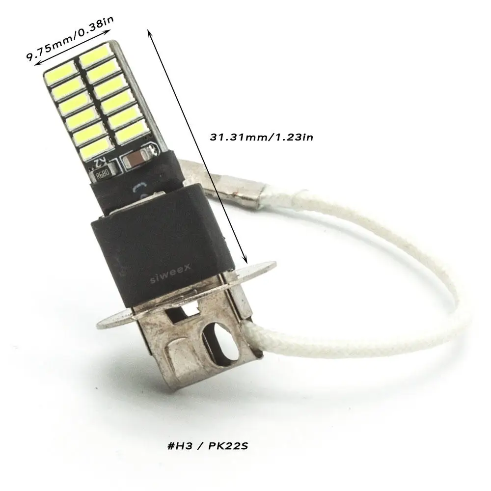 1 шт. H3 PK22S 24 4014 светодиодный SMD DC 12V белый светильник s противотуманный светильник автомобильная лампа