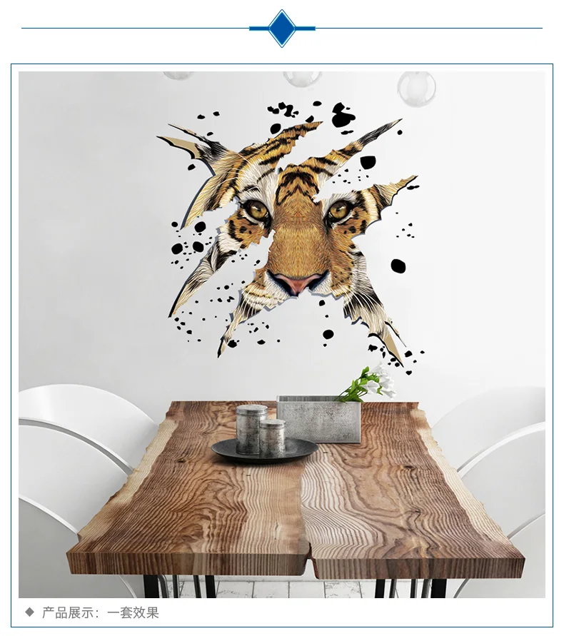 Tigre tapeçaria 3d impresso realista animal pano de fundo colorido sala  estar parede pendurado poliéster mural casa decorações - AliExpress