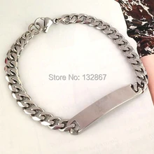 8,26 дюймов 8 мм полированный браслет цепочка из нержавеющей стали для мужчин ID браслет