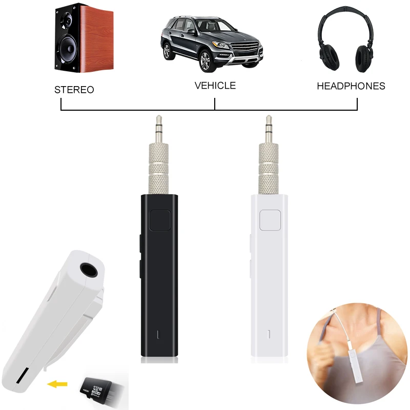 

Support TF Card Bluetooth Receiver Wireless Adapter Bluetooth 4.2 Aux Audio Car Kit Hands-Free Music Receiver For Iphone Xiaomi