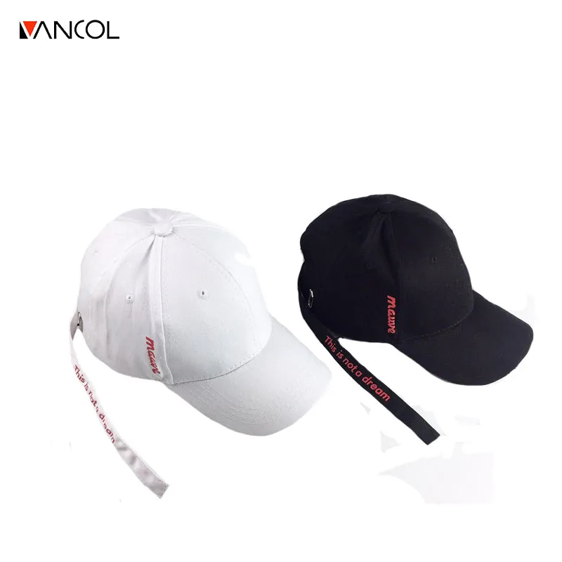 

Vancol 2017 Summer hot Long rope personalize letter print long tail Korea style cool special leisure shading cap  baseball hat