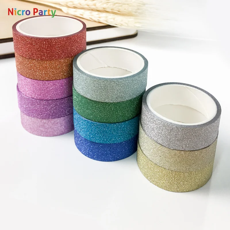 

Nicro 12 pcs/lot 1.5 CM 3M Rainbow Candy Color Paper Tape Set Decoration Masking Diary Album Stickers Gift Stationery #Oth162
