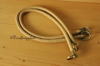 

Crochet PU leather handles purse handles a pair 25 inch light tan M41E