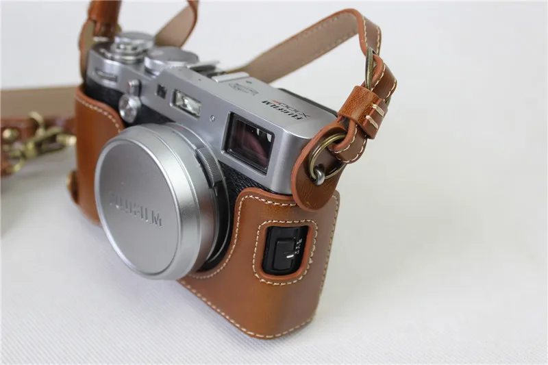 Винтажный чехол для камеры из искусственной кожи для Fujifilm X100F Fuji X100F, сумка для камеры, дизайн с открытой батареей+ ремешок+ чехол для аккумулятора