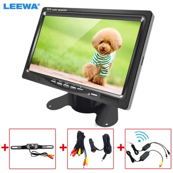 

LEEWA 12V 7" LCD Monitor Display With Rear View Parking Camera Video System with + 2.4G Wireless Module + Cigarette Lighter
