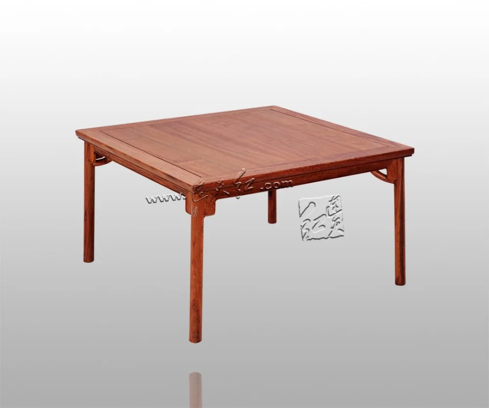 Square Tables with round legs old-fashioned for eight people Living Room Dining Desk Home Rosewood Furniture 86*86cm Solid Wood