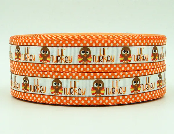 

wm 10 yards lot 7/8inch 22mm 141022012 Thanksgiving Day turkey design printed grosgrain ribbon