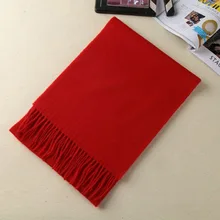 Jinjin. QC Детский Однотонный Шарф Красный Зимний Кашемировый Шарф Теплое Одеяло Пашмины Женский Шарф Прямая