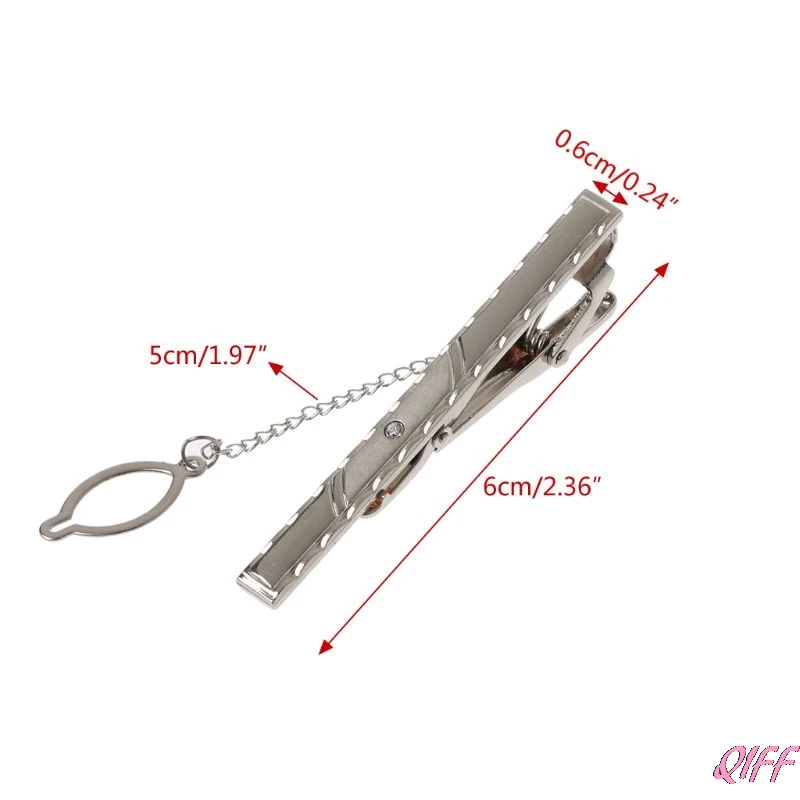 Металлическая Длинная цепочка зажим для галстука Свадебный галстук застежка инкрустированная кристаллами мужские ювелирные изделия