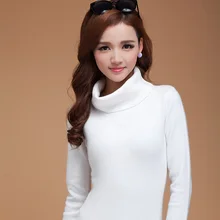 winter turtleneck 100% cashmere sweater female design slim wool basic heap turtleneck sweater women solid color basin