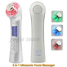5in1 3MHz Ultrasonic Massager Galvanic Spa LED Photon Ionic Face Cleaner Ultrasound Skin Care Beauty Device Facial Lift Firming