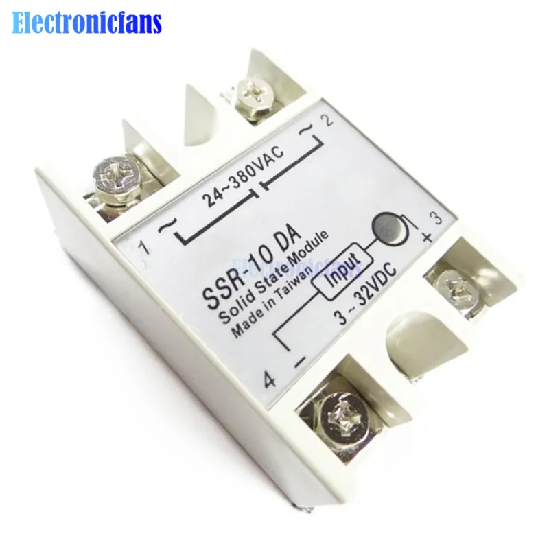 3-32V Dc To Ac 24V-380V 10A 250V SSR-10DA Solid State Relay Module