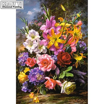 

Full Square/Round Drill 5D DIY Diamond Flowers 3D Embroidery Cross Stitch Mosaic Rhinestone Decor HYY