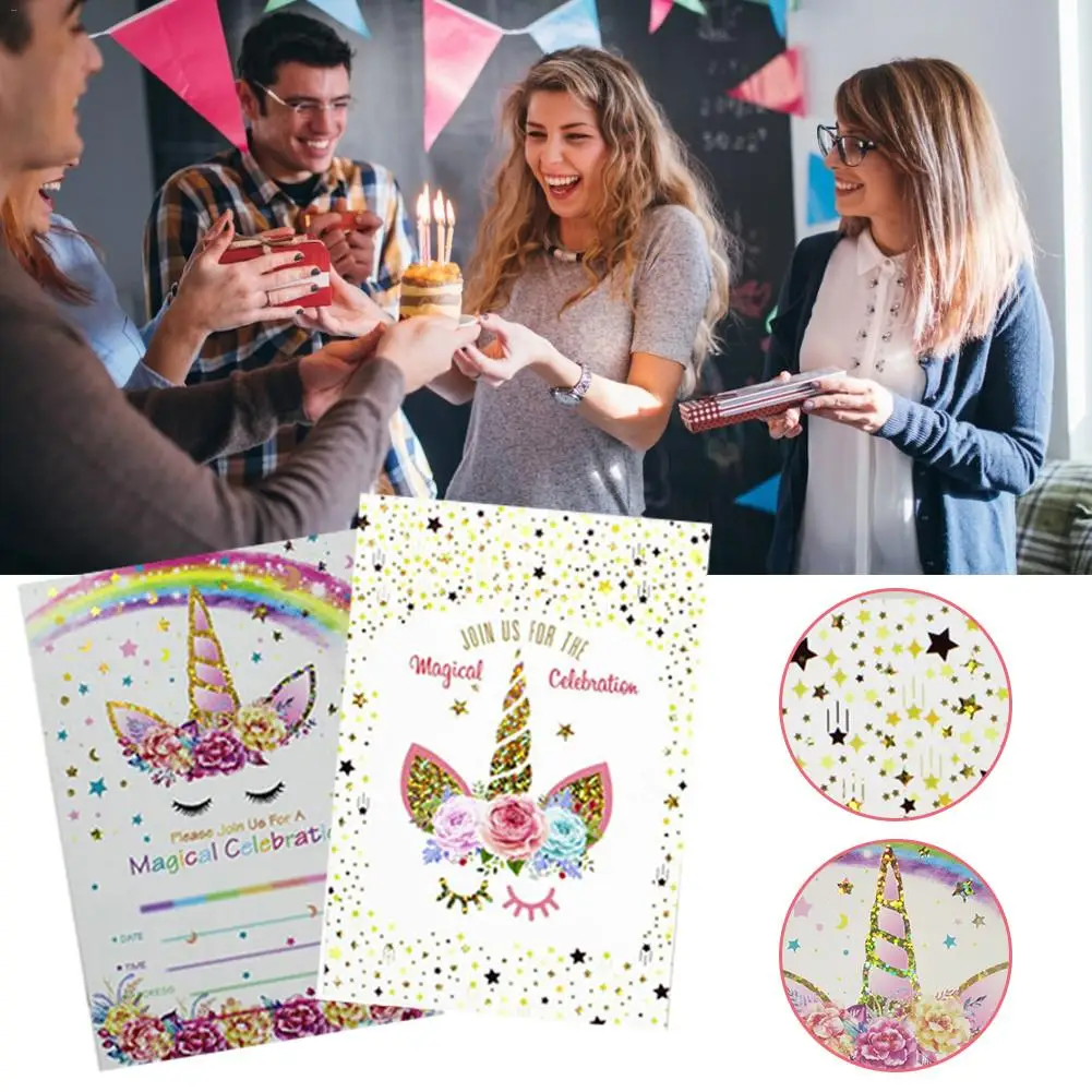  24PCS Invitation Card Rainbow Star Envelope Set for Birthday Party Durable and Easy to Write Wonder - 33041646961